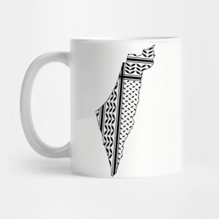 Palestine Map With Keffiyeh Pattern Design symbol of Resistance and Freedom Mug